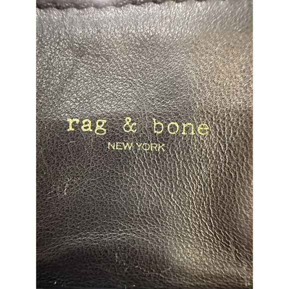 Rag & Bone Black Leather Satchel Tote Crossbody Gold Hardware Structured Handbag - Picture 7 of 16